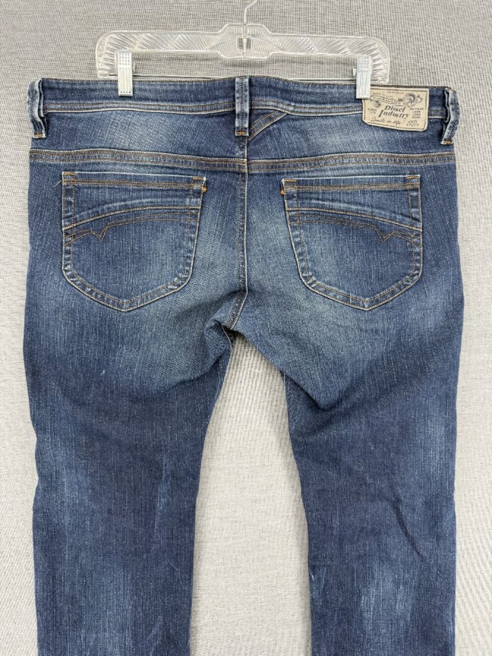 Diesel Thanaz Jeans Men 38x32 Blue Slim Skinny Stretch Dark Wash Faded 0R05X